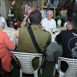 Residents of Senior Living Facility Set Up Barbecue Station for IDF Soldiers